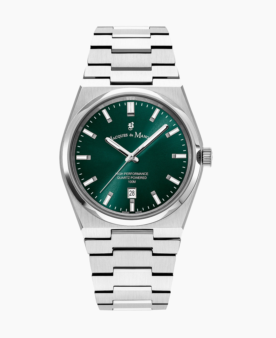 Horizon Gents Silver-tone Green Silver Dial