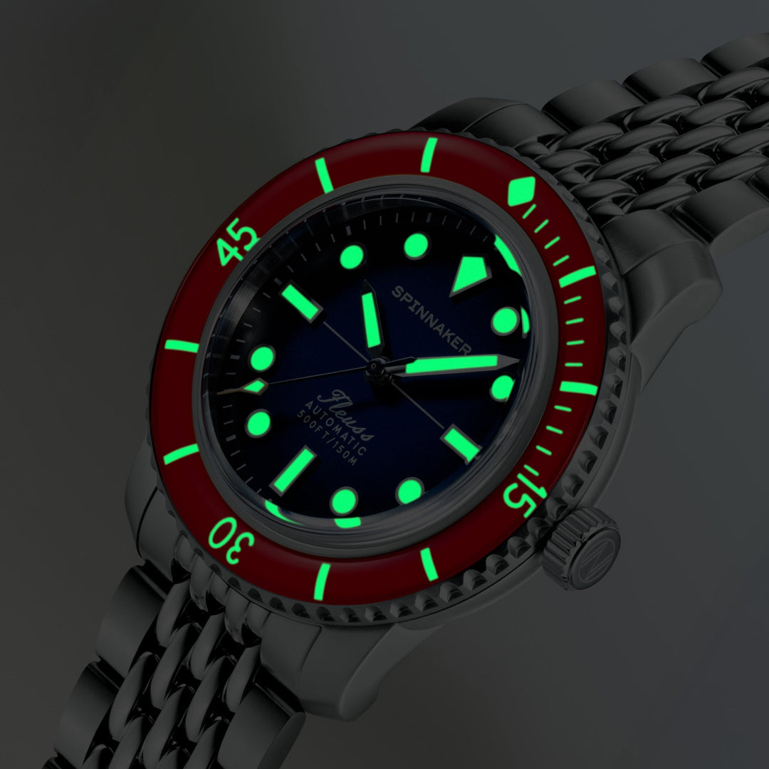Fleuss 40 Automatic Red & Blue / Stainless Steel Blue Dial
