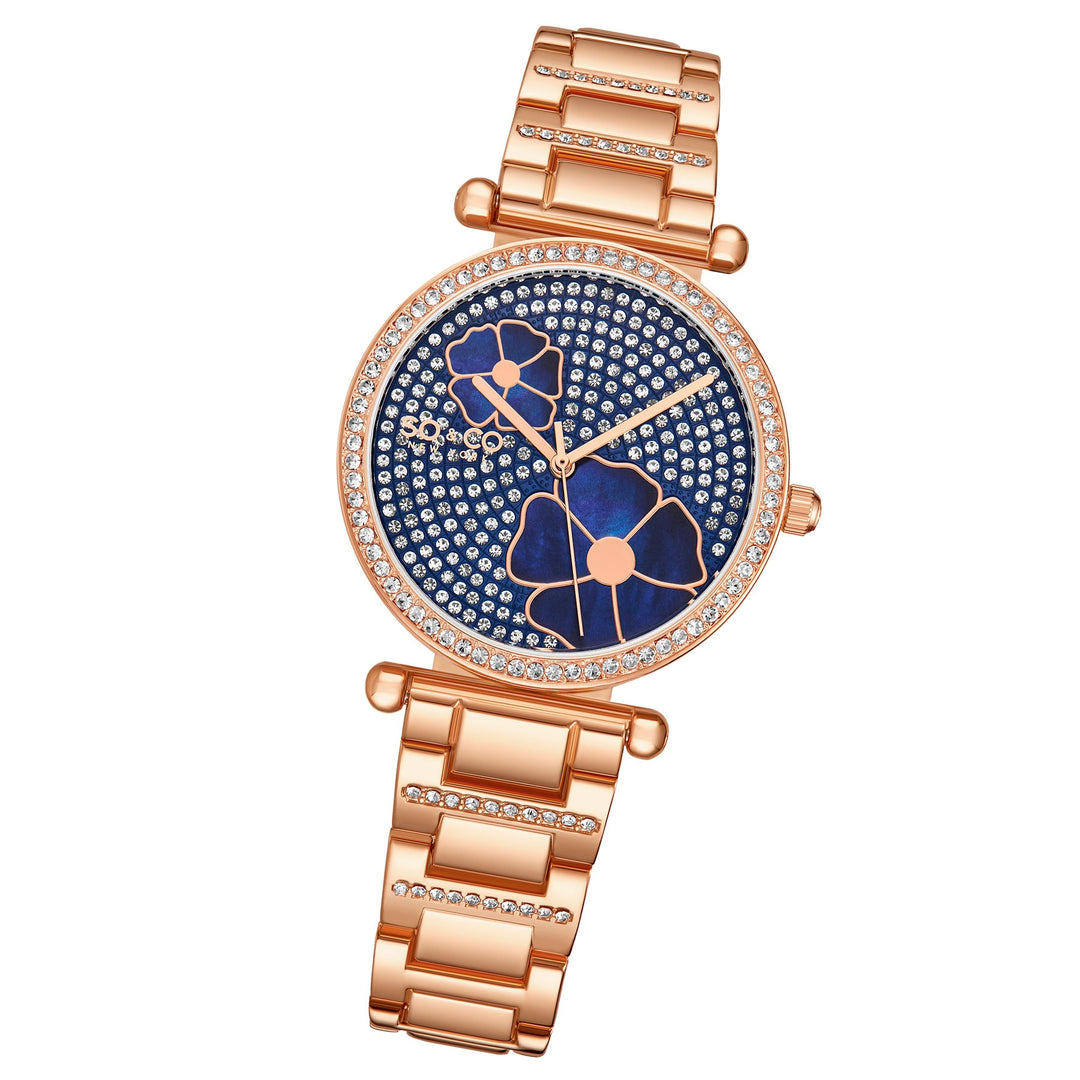Madison Rose Gold/Stainless Steel | Blue Dial