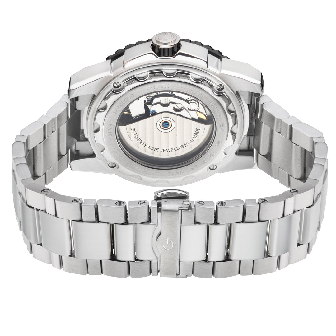 Seacloud Gevril Stainless Steel Black Dial Luminous Hands Swiss Made Automatic B