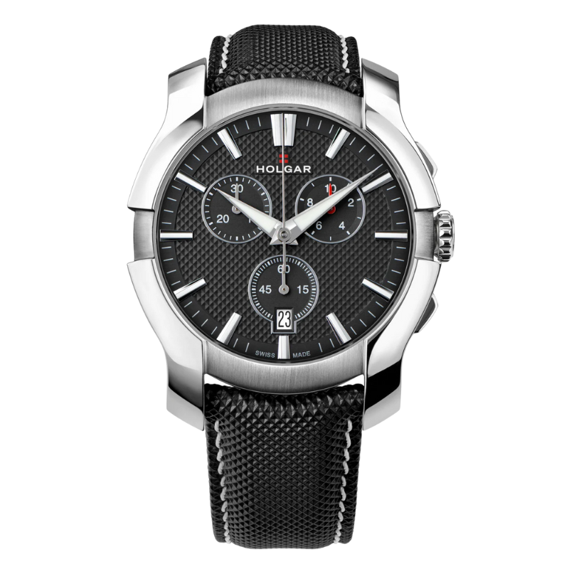 Black & Silver Chronograph 44mm | Black Dial