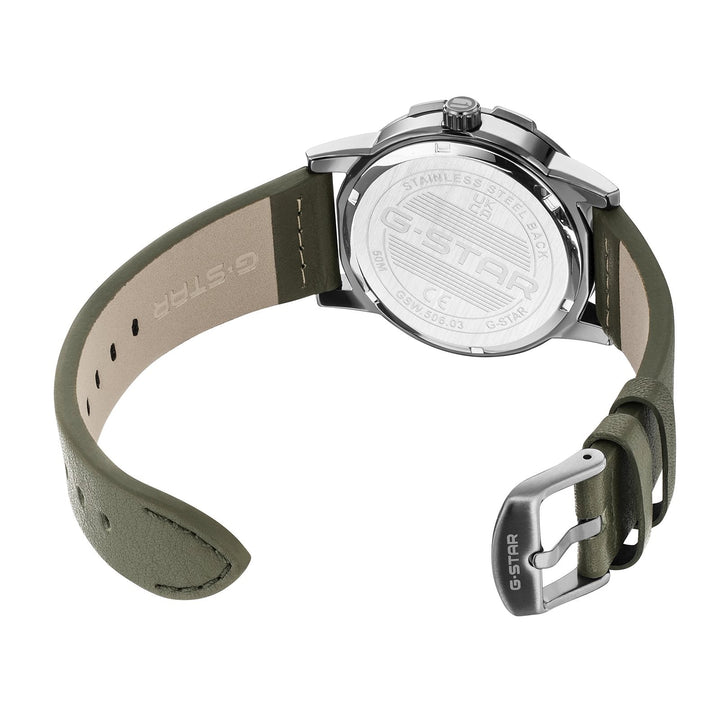 Constructed Gray Dial / Olive Green Leather Strap Gray Dial