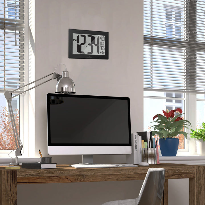 Self-Setting, Self-Adjusting, Wall Clock w/ Stand & 8 Time Zones atomic-self-set