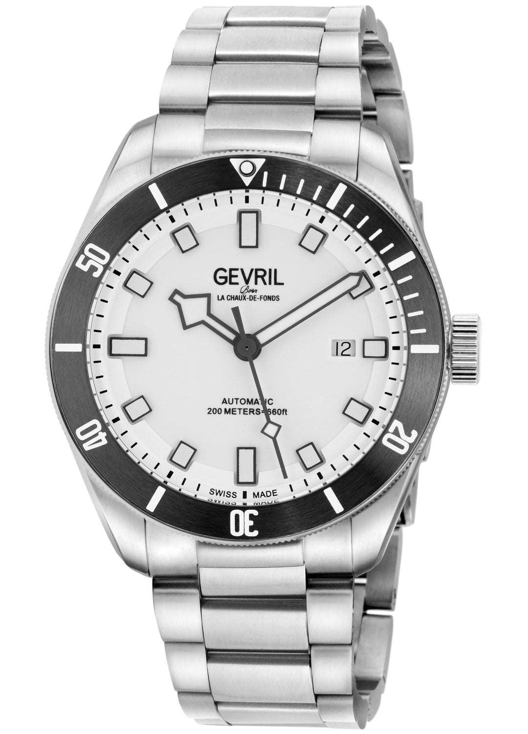 Yorkville-Diver Gevril Swiss Made Sellita SW200 “Luminous Dial” Diver Watch Whit