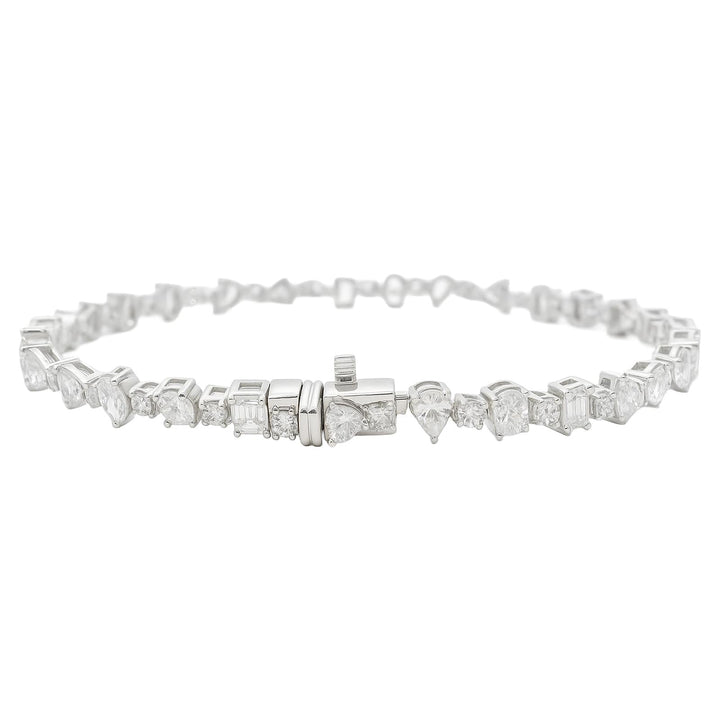 Mixed-Shape Diamond Tennis Bracelet