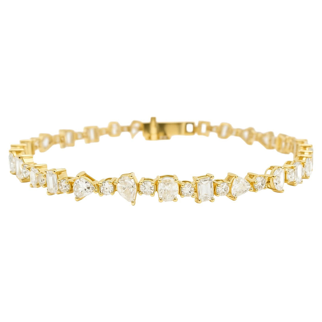 Mixed-Shape Diamond Tennis Bracelet