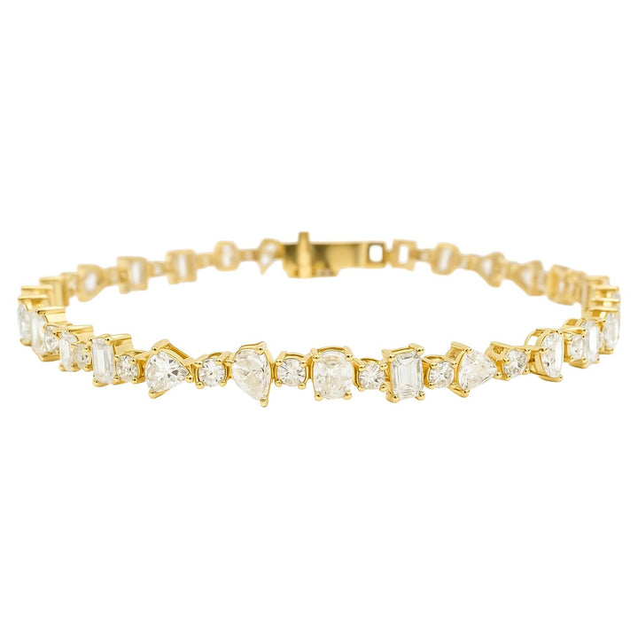 Mixed-Shape Diamond Tennis Bracelet