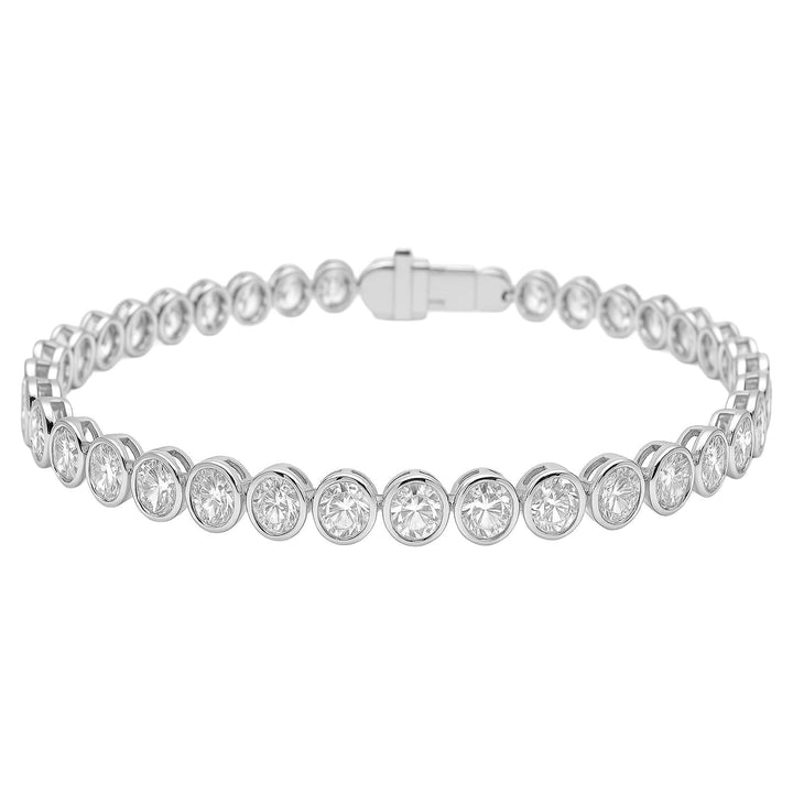 Bezel-Set Diamond Tennis Bracelet