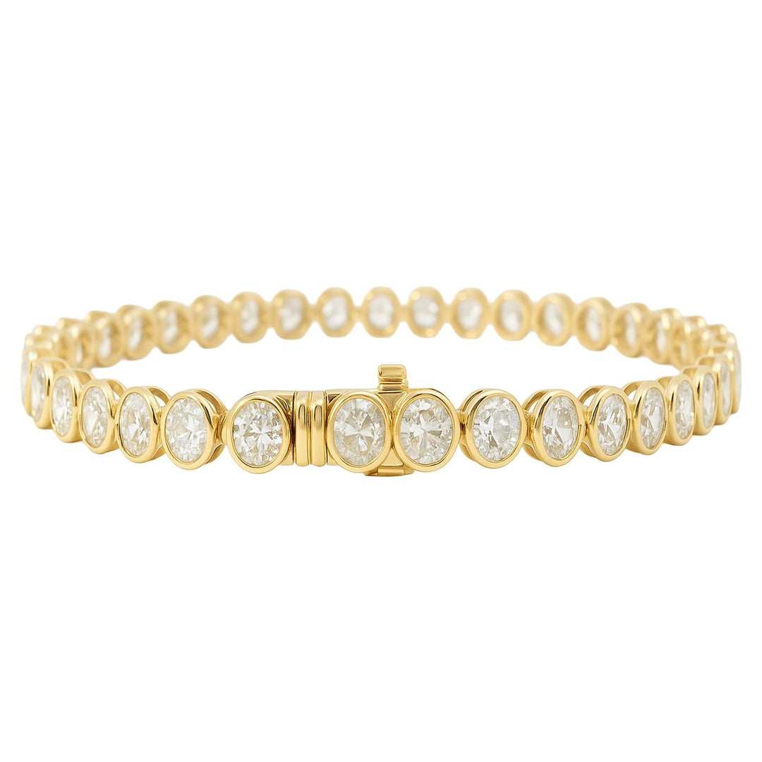 Bezel-Set Diamond Tennis Bracelet