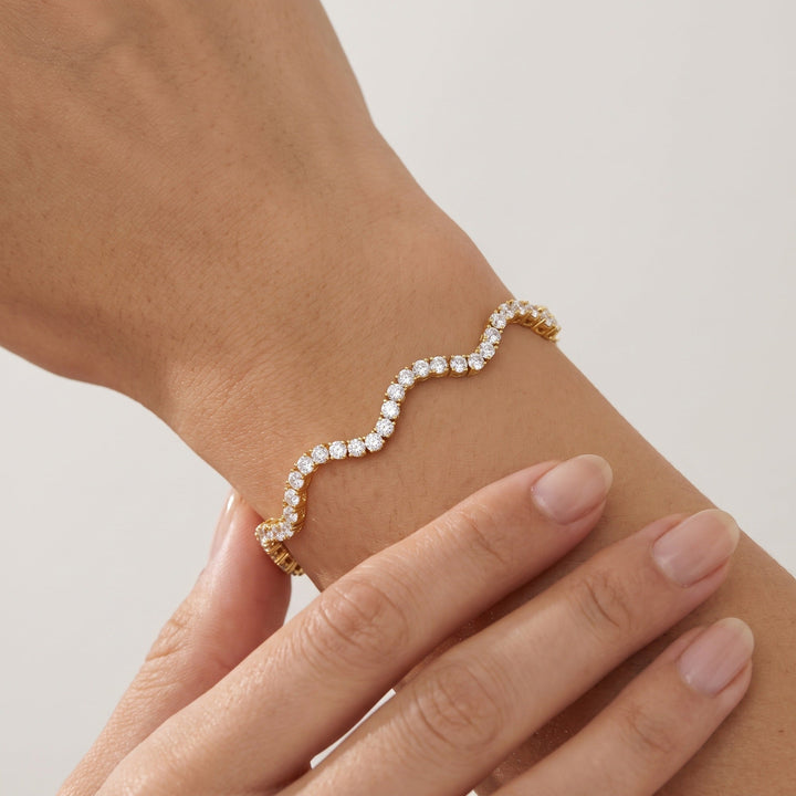 Wave Diamond Tennis Bracelet