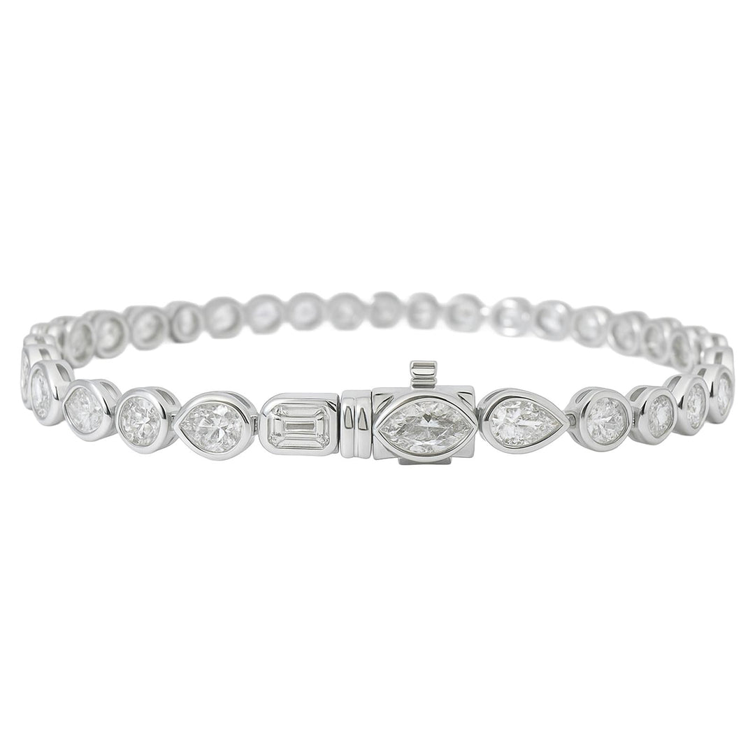Bezel Diamond Mixed Shape Bracelet