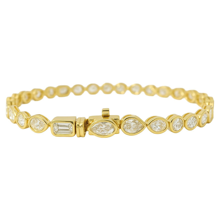 Bezel Diamond Mixed Shape Bracelet