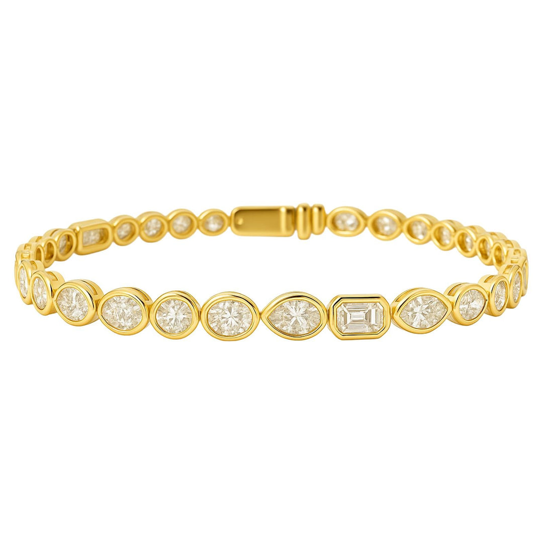 Bezel Diamond Mixed Shape Bracelet