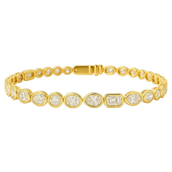 Bezel Diamond Mixed Shape Bracelet