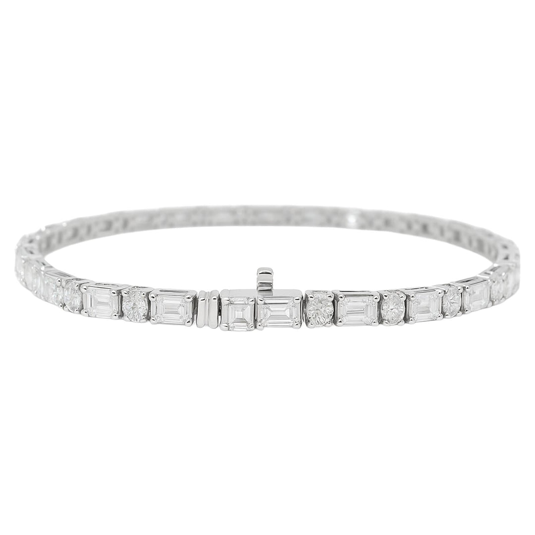 Baguette & Oval Diamond Line Bracelet