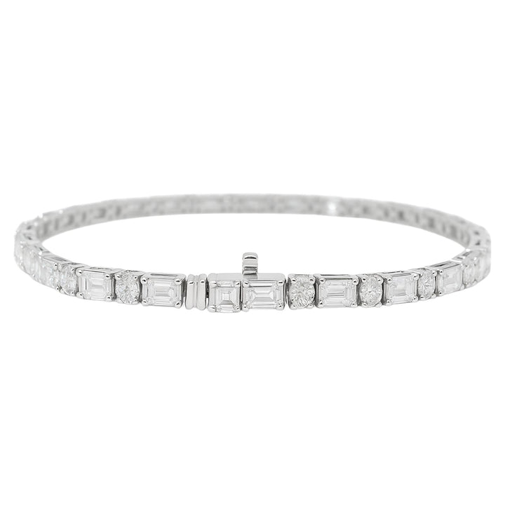 Baguette & Oval Diamond Line Bracelet