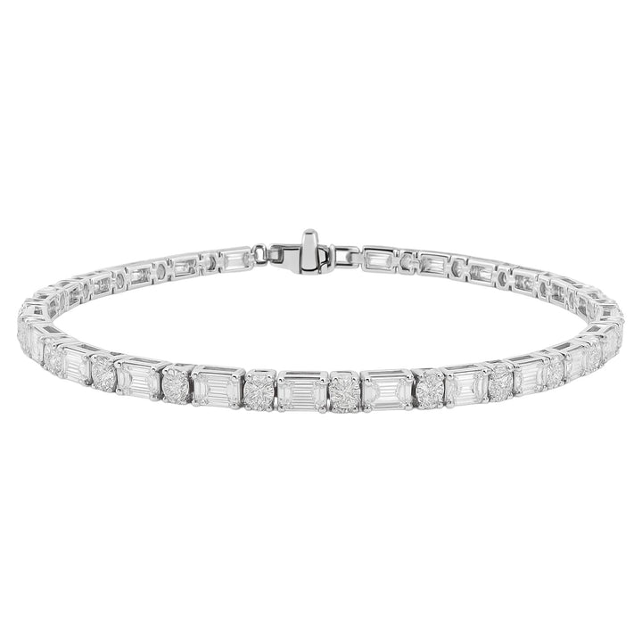 Baguette & Oval Diamond Line Bracelet