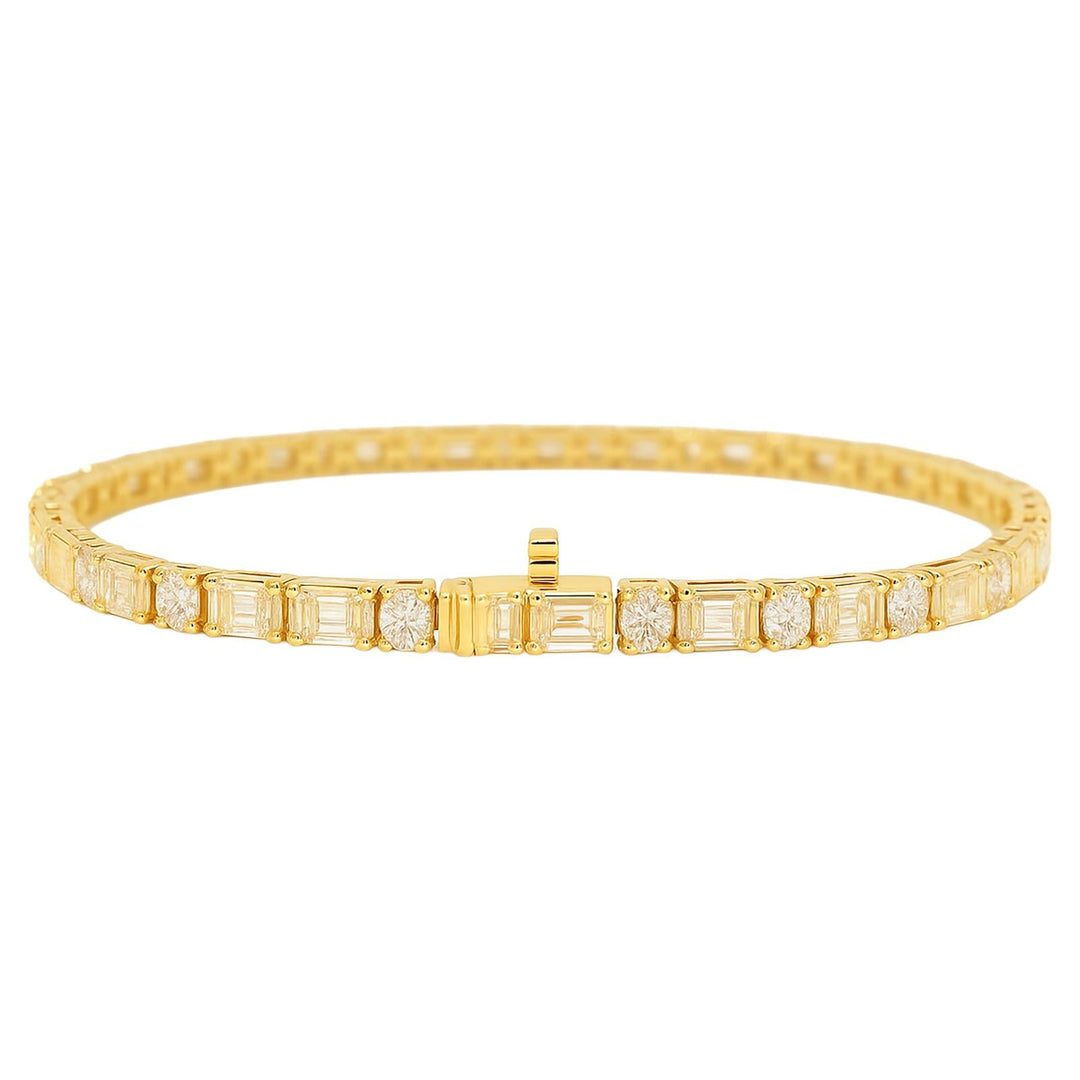 Baguette & Oval Diamond Line Bracelet