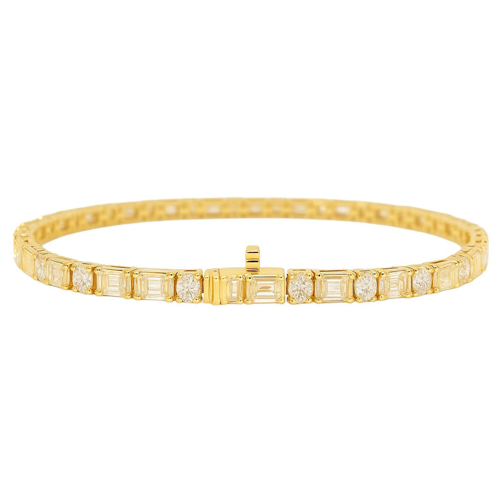 Baguette & Oval Diamond Line Bracelet