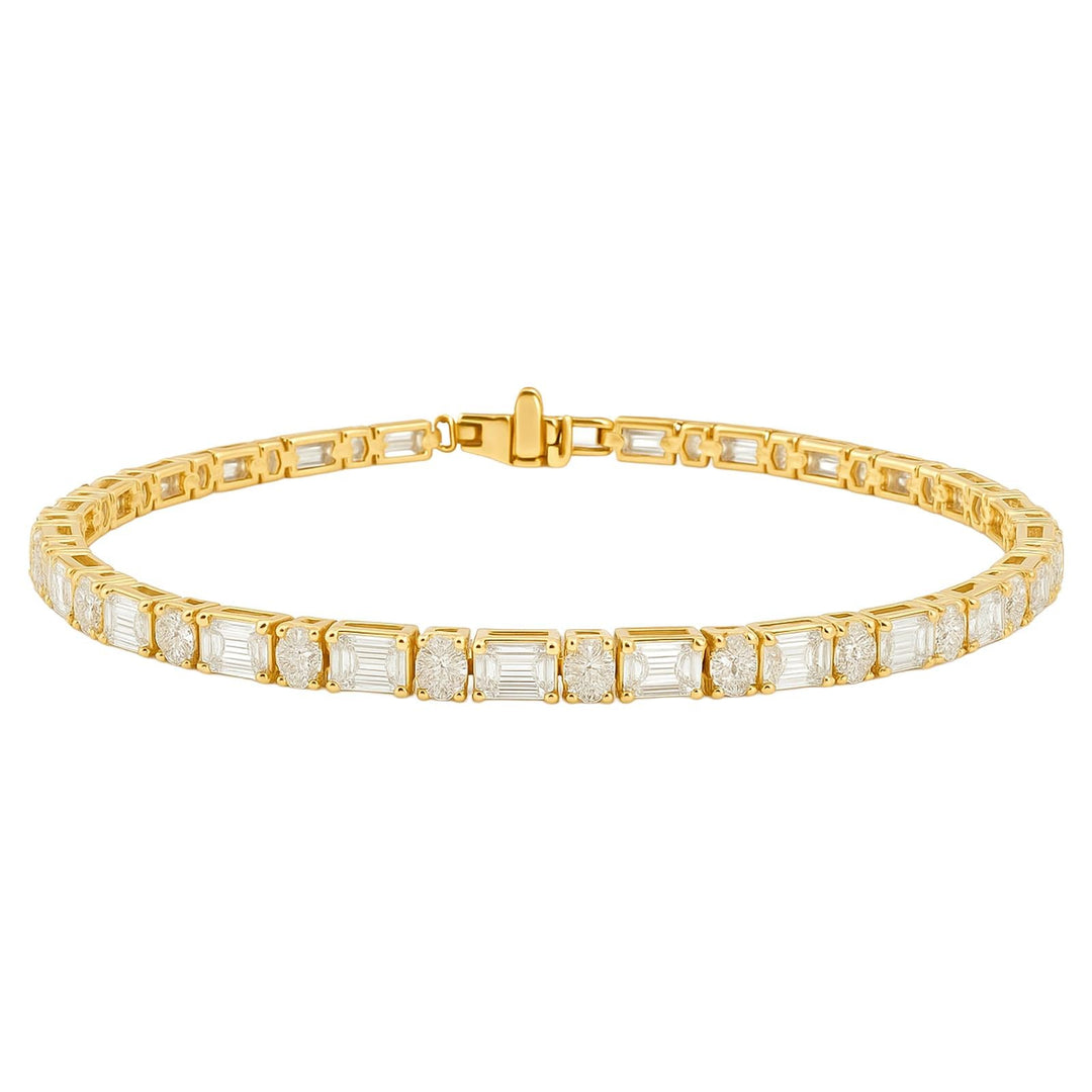Baguette & Oval Diamond Line Bracelet