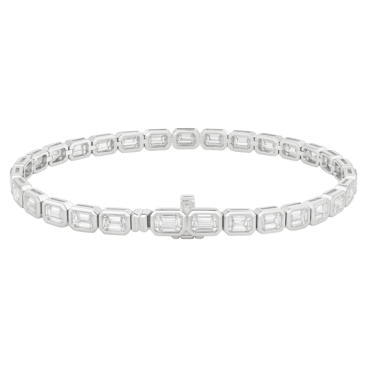 Sculpted Emerald Diamond Tennis Bracelet