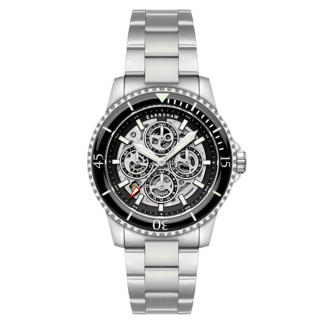 Admiral Duncan Triple Calendar Skeleton Automatic Black / Stainless Steel | Blac