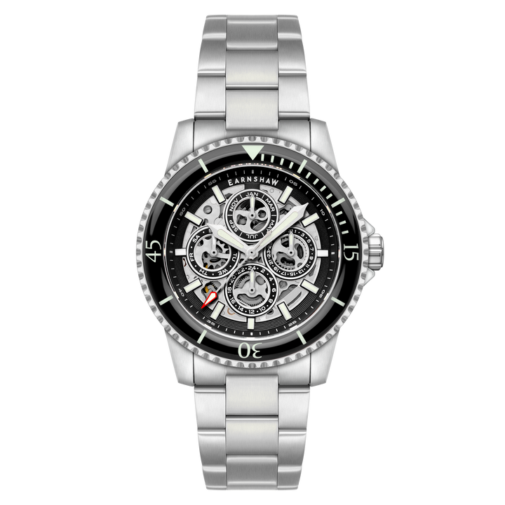 Admiral Duncan Triple Calendar Skeleton Automatic Black / Stainless Steel | Blac