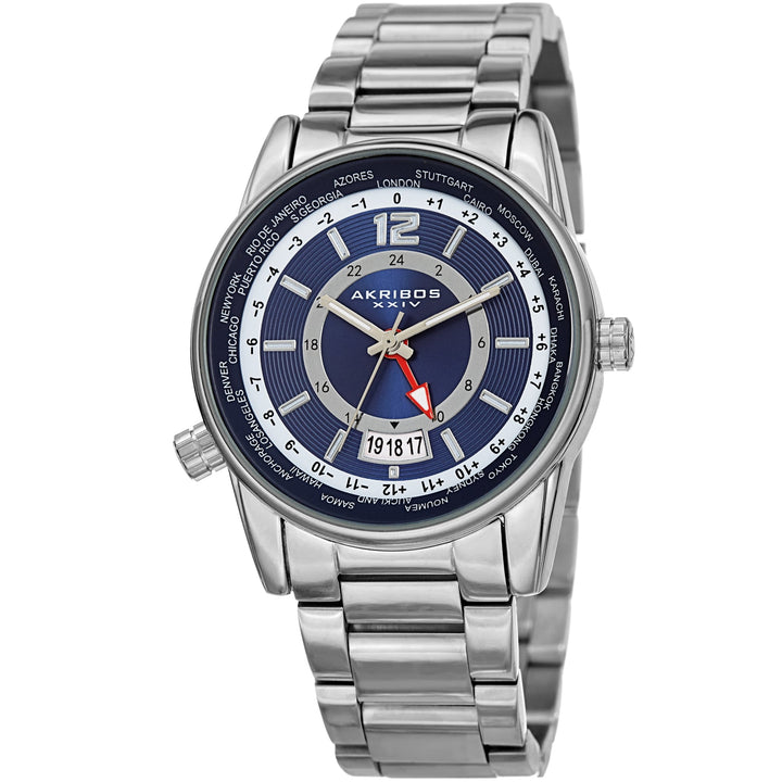 World Time Silver Tone/Stainless Steel | Blue Dial