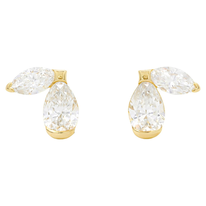 Twin Pear Diamond Stud Earrings