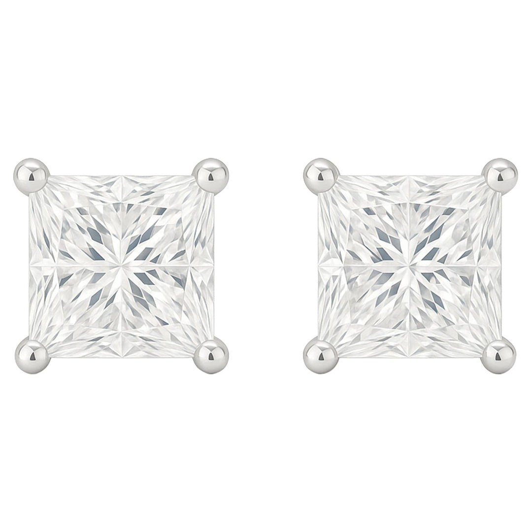 Princess-Cut Diamond Stud Earrings
