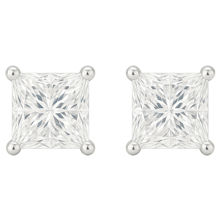 Princess-Cut Diamond Stud Earrings