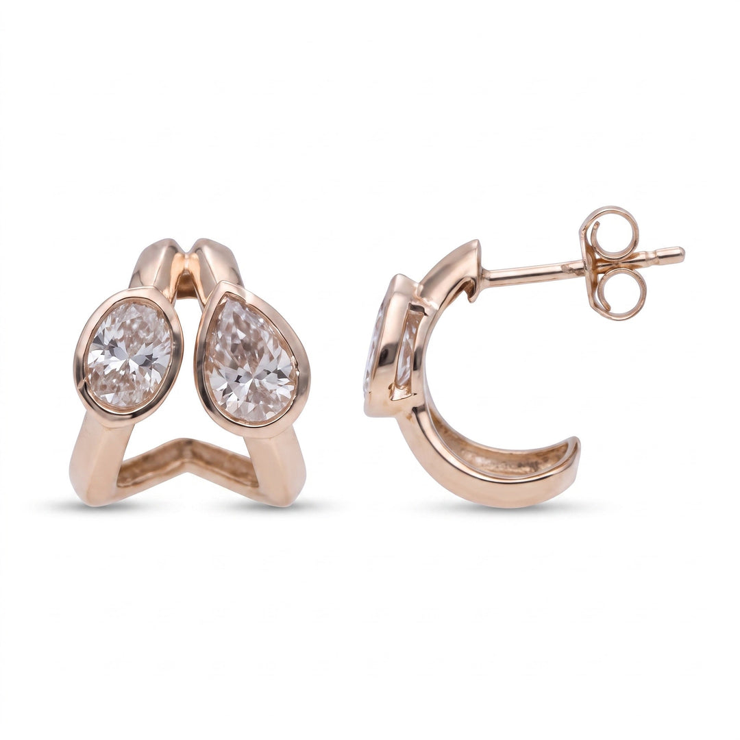 Oval & Pear Diamond Earrings