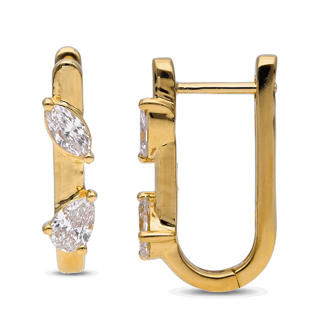 Marquise & Pear U-Hoop Earrings