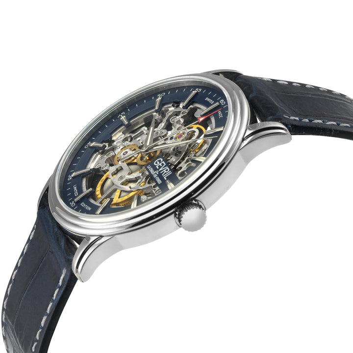 Five Points - Skeleton Slim ETA 2892 movement, Blue Skeletal Dial, Blue Italian 
