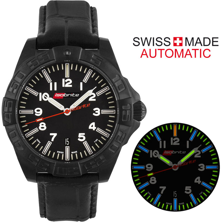 Swiss Made Automatic 64 x T100 Tritium Markers - ISO712 | Black Dial