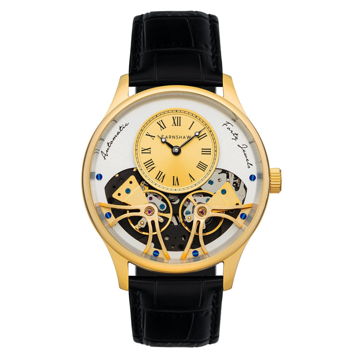 Thomas Earnshaw Scientists Faraday Double Barrel Automatic Gold / Leather | Gold