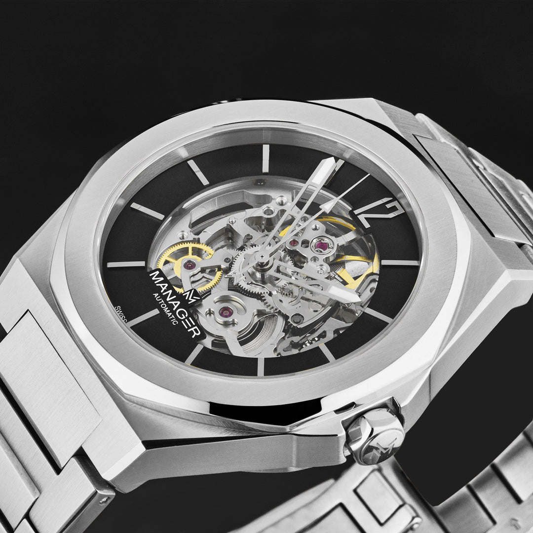 Open mind MAN-RO-01-SM / Black / Stainless-Steel | Black Dial