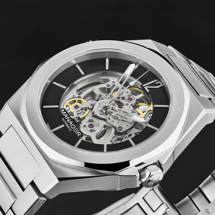 Open mind MAN-RO-01-SM / Black / Stainless-Steel | Black Dial