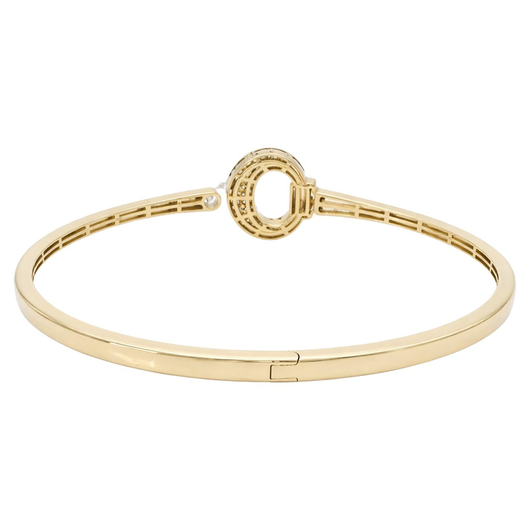 Beaded Diamond Oval Open Cuff