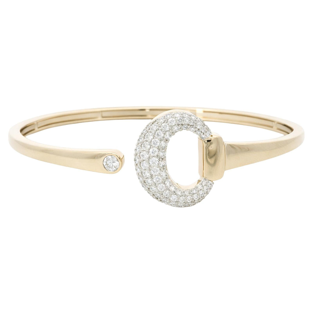 Beaded Diamond Oval Open Cuff