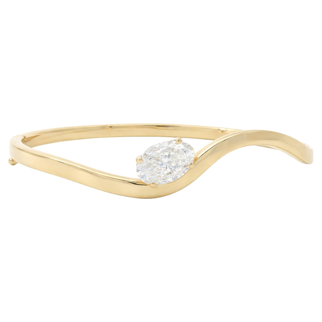 Oval Diamond Wave Bangle