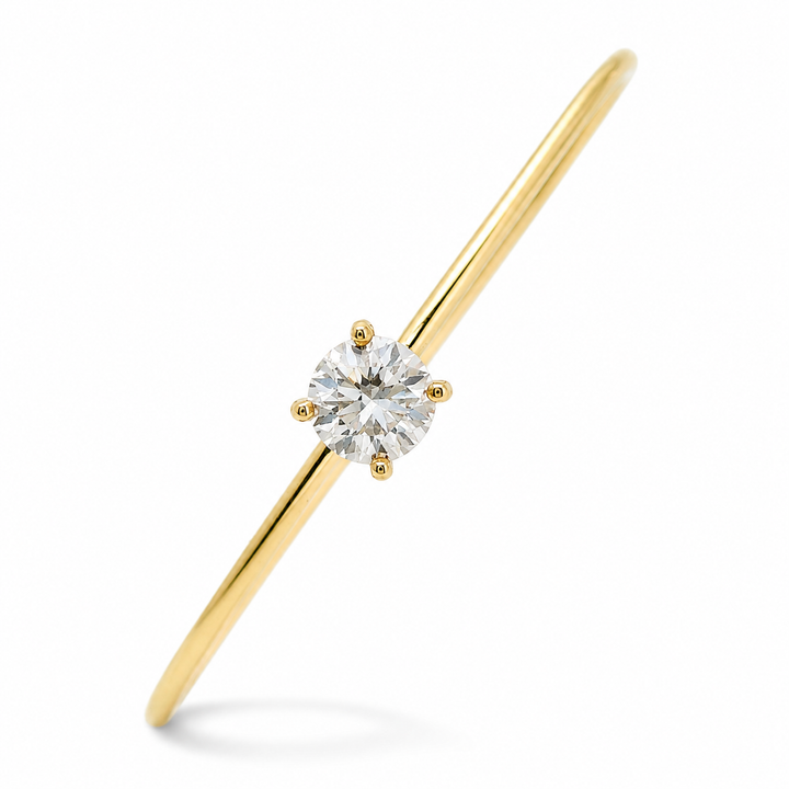 Round Diamond Solitaire Bangle