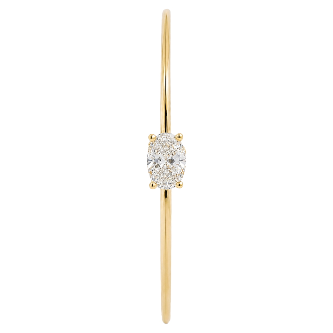 East-West Oval Diamond Solitaire Bangle