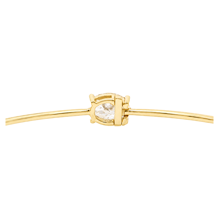 East-West Oval Diamond Solitaire Bangle