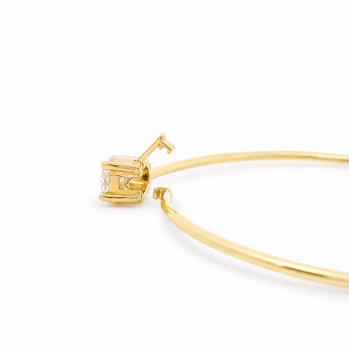 East-West Oval Diamond Solitaire Bangle