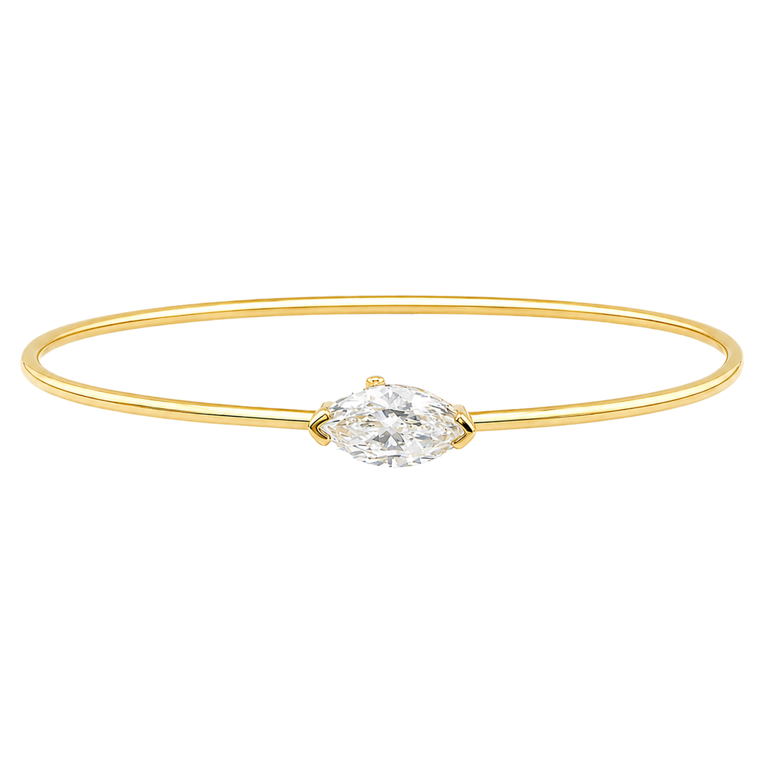East-West Marquise Diamond Solitaire Bangle