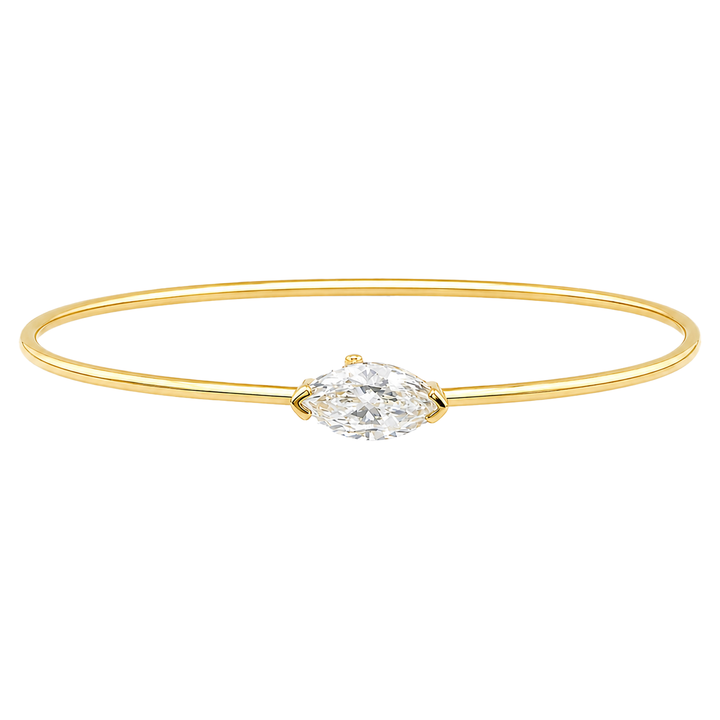 East-West Marquise Diamond Solitaire Bangle
