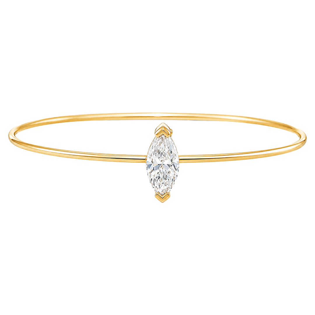 North-South Marquise Diamond Solitaire Bangle