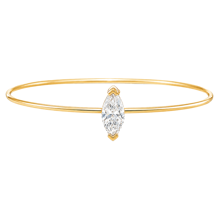 North-South Marquise Diamond Solitaire Bangle