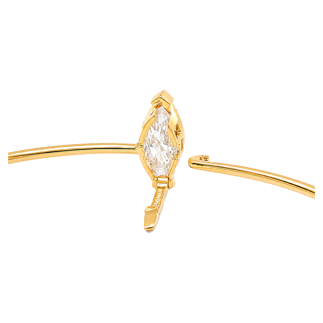 North-South Marquise Diamond Solitaire Bangle
